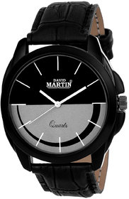David Martin DMLT012 Black Round Dial Genuine Leather Unisex Watch Watch - For Men  Women