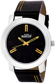 David Martin DMLT015 Black Round Dial Genuine Leather Unisex Analog Watch Watch - For Men  Women