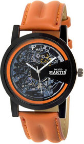 David Martin DMLT014 Brown Dial Leather Watch - For Men  Women