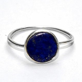                       Original & Natural Stone Lapis Lazuli  Silver Plated Ring  For Unisex By CEYLONMINE                                              