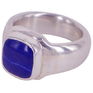                       Astrological Stone Lapis Lazuli 7.25 Ratti  Silver Plated Ring Original & Natural Stone  Ring By CEYLONMINE                                              