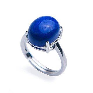                       Natural Stone lapis Lazuli Silver Plated Ring For Unisex By CEYLONMIONE                                              