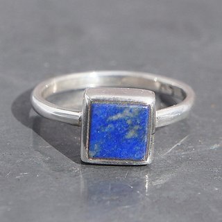                       Original & Lab Certified Stone Lapis Lazuli Silver Plated Ring By CEYLONMINE                                              
