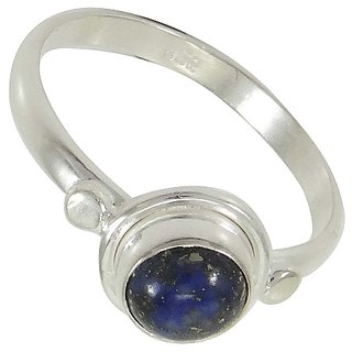                       Lapis Lazuli 7.25 Ratti Silver Plated Ring Original & Natural Stone Lapis Lazuli Ring By CEYLONMINE                                              