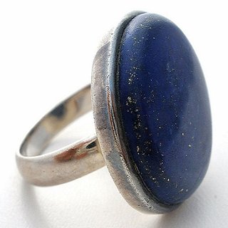                       Lapis Lazuli 7.25 Ratti Silver Plated Ring Original & Natural Stone Lapis Lazuli Ring By CEYLONMINE                                              