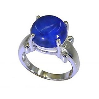                       Natural Stone 6.25 Carat Lapis Lazuli Ring Original & Effective Stone Lapis Lazuli Silver Plated Ring By CEYLONMINE                                              