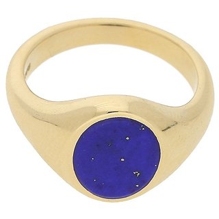                       Lapis Lazuli Stone 6.25 Ratti Gemstone Gold Plated Ring For Unisex By CEYLONMINe                                              