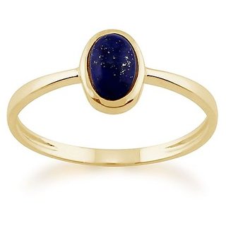                       Natural Lapis Lazuli Gold plated Ring Original & Lab Certified Stone Ring By CEYLONMINE                                              