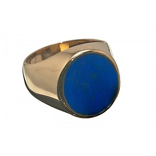                       Astrological Stone Lapis Lazuli 7.25 Ratti Gold Plated Ring Original & Natural Stone  Ring By CEYLONMINE                                              