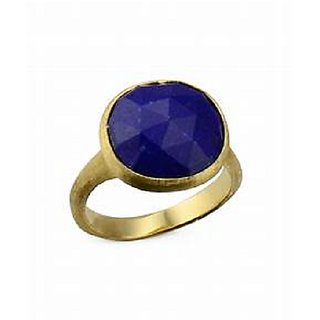                       Original & Natural Stone Lapis Lazuli 5.25 Carat  Gold Plated Ring  For Unisex By CEYLONMINE                                              