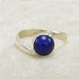                      Original & Natural Stone Lapis Lazuli 5.25 Carat  Silver Plated Ring  For Unisex By CEYLONMINE                                              