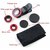 KSJ 3 in 1 Cell Phone Camera Lens Kit -Fish Eye Lens, 2 in 1 Macro Lens & Wide Angle Lens Compatible for Android/iOS (assorted colours)