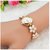 Lovely White Flowers Pretty Bracelet Rose Gold Chain Beautiful Collection Analog Watch - For Ladies /Women