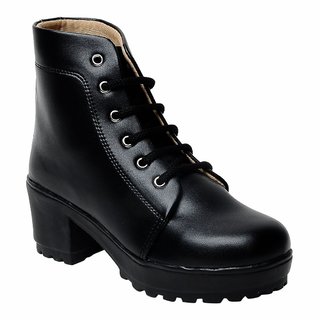 Buy Maysun High Ankle Comfortable Synthetic Leather Black Shoes For Girls Women Online Get 28 Off