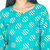 Frionkandy Sanganeri Jaipuri Print Rayon Turquoise A line Dress  SHKU1103