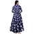 Frionkandy Sanganeri Jaipuri Print Rayon Blue A line Dress  SHKU1044