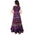 Frionkandy Sanganeri Jaipuri Print Cotton A line Blue Fit And Flare Dress  SHKU1007