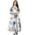 Frionkandy Sanganeri Jaipuri Print Rayon Blue A- line Dress - (SHKU1076-BlueFree Size)