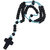 Men style  Jewelry Cross Handmade Merry Prayer Bead Rosary Black Blue Crystal Necklace Pendant