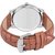 HRV Round Dial Brown Leather Strap Men Quartz Watch for Men