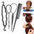 women hair accessories 4pcs bun maker tool kit (black)