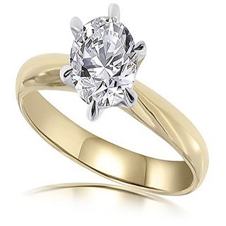                       Original Diamond Gold Plated Ring Lab Certified  Precious Stone Diamond Ring By CEYLONMINE                                              