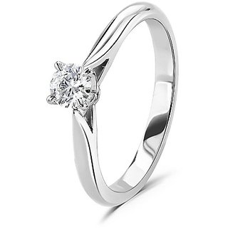                       Original Diamond Silver Plated Ring Lab Certified  Precious Stone Diamond Ring By CEYLONMINE                                              