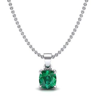 CEYLONMINE - Emerald/Panna 7.25 Ratti Natural Stone Pendant Silver Plated For Astrological Purpose CEYLONMINE - Emerald/Panna 7.25 Ratti Natural Stone Pendant Silver Plated For Astrological Purpose