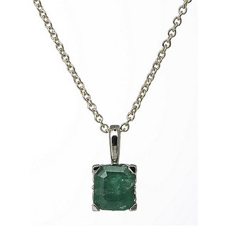 Original Stone Emerald 5.25 Carat Stone Silver Plated Pendant By CEYLONMINE Original Stone Emerald 5.25 Carat Stone Silver Plated Pendant By CEYLONMINE