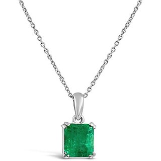 Precious Stone Emerald Silver Plated Pendant 6.25 Ratti Panna Pendant By CEYLONMINE Precious Stone Emerald Silver Plated Pendant 6.25 Ratti Panna Pendant By CEYLONMINE