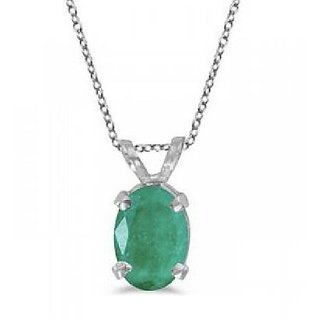 Unheated Untreated stone Emerald 5.25 Ratti Precious Stone Pendant Silver Plated By CEYLONMINE Unheated Untreated stone Emerald 5.25 Ratti Precious Stone Pendant Silver Plated By CEYLONMINE
