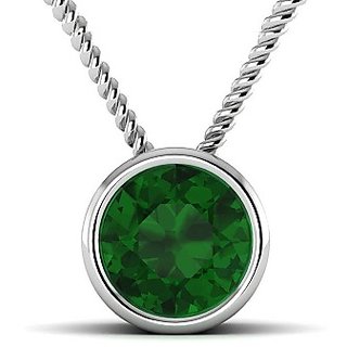 Unheated Untreated stone Emerald 5.25 Ratti Precious Stone Pendant Silver Plated By CEYLONMINE Unheated Untreated stone Emerald 5.25 Ratti Precious Stone Pendant Silver Plated By CEYLONMINE
