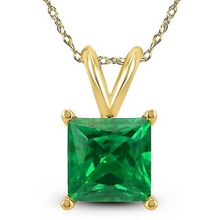                       6.25 Carat Natural Emerald/Panna Gold Plated Pendant For Astrological Purpose By CEYLONMINE                                              