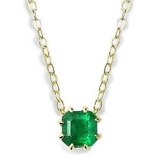 Natural Emerald 5.75 Carat Gold Plated Pendant By CEYLONMINE Natural Emerald 5.75 Carat Gold Plated Pendant By CEYLONMINE