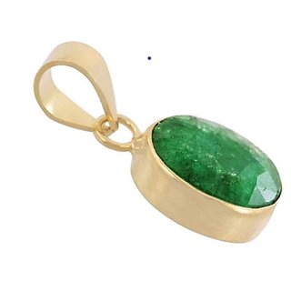 Precious Stone Emerald Gold Plated Pendant 5.25 Carat Panna Pendant By CEYLONMINE Precious Stone Emerald Gold Plated Pendant 5.25 Carat Panna Pendant By CEYLONMINE