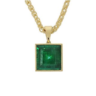Emerald Gold Plated Pendant Lab Certified Original Stone Panna Pendant By CEYLONMINE Emerald Gold Plated Pendant Lab Certified Original Stone Panna Pendant By CEYLONMINE