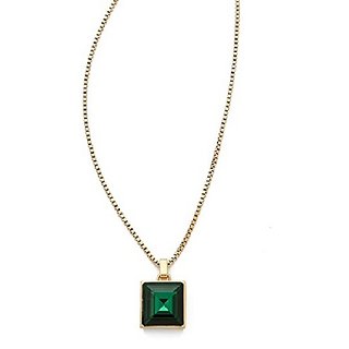                       Emerald 7.25 Ratti Pendant Certified Panna Gold Plated  Pendant For Unisex BY CEYLONMINE                                              