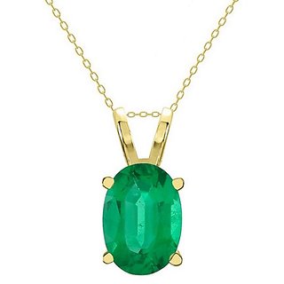                       Original Stone Emerald 5.25 RAtti Stone Gold Plated Pendant By CEYLONMINE                                              