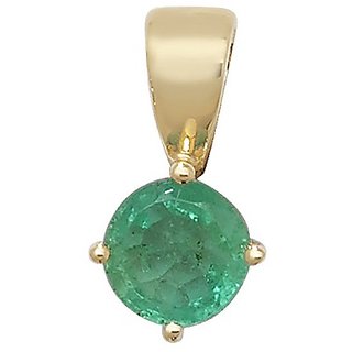                       CEYLONMINE - 7.25 Carat Stone Emerald /Panna Gold Plated Pendant Lab Certified Stone Panna Pendant                                              
