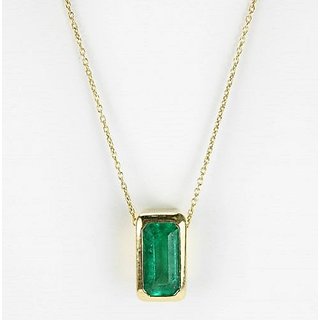                       Original Stone Emerald 5.25 RAtti Stone Gold Plated Pendant By CEYLONMINE                                              