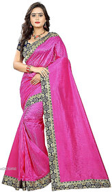 eDESIRE Pink Colour Tam Tam Silk Sarees with Blouse Piece