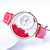Japan Round Dial Red Leather Analog Round Watch For Women