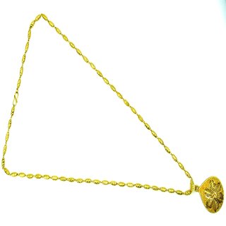                       Gold Plated Flower Pendant With Chain SMCN1268                                              