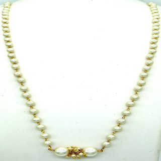                       White CZ Stone With Pearl Necklace Set  SMCN1270                                              