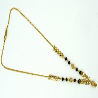                       Gold Plated Black Moti Mangalsutra SMCMG195                                              