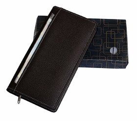 MMRJ Faux Leather Multiple Cheque Book and Passbooks Holder/Document Holder/Cards All in One  (Set Of 1, Black)