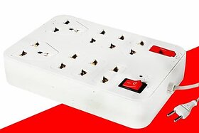 Imported Extension Cord Board with 4 yard wire - 8 Socket - 6 AMP - Power Strip ON / OFF Switch and indicator .2 core Ro