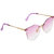 Zyaden Unisex Pink Over-sized Medium UV Protection Rimless Sunglasses
