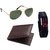 Brown Leatherite wallet For Men + Led Watch + Glasses