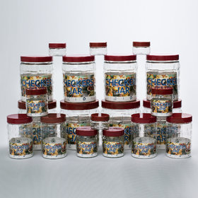 G-Pet  Checkers Jars Plastic Container Brown Cap  (Set Of 20) 1800ml 4, 1200ml  4, 450ml 4, 200ml 4, 50ml 4